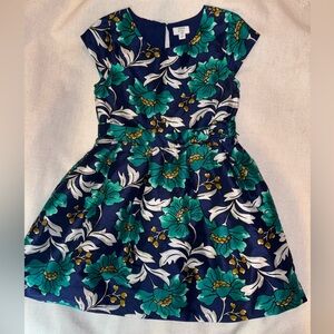 Crown & Ivy Floral Kids Dress in Navy and Teal